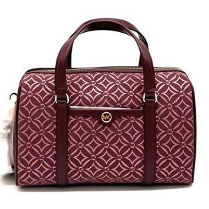 Michael Kors Medium Travel Duffle Satchel Bag Ox Blood Multi